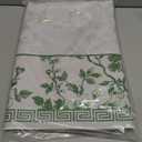 Chinoiserie Mahjong Mat with 1 Carrying Bag 31.5" x 31.5" Green and White Rubber Anti Slip and Noise Reduction Multi Purpose Game Table Cover for Mahjong, Card, Board Tile Games