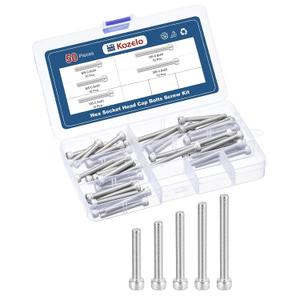50pcs M5 Socket Head Cap Screws Bolts Nuts Assortment Kit - [M5x30/35/40/45/50mm] 304 Stainless Steel Allen Socket Drive for 3D Printer