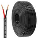 12 Gauge Wire 2 Conductor Electrical Wire, 12 AWG 3.3mm Wire PVC Cord, 12V/24V DC Low Voltage/Copper-clad Aluminum(CCA)/Flexible/2 Wire for Automotive Wire LED Strips Lamp Lighting Marine(9.2M/30FT)