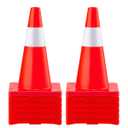 VEVOR 12Pack 18" Traffic Cones, Safety Road Parking Cones PVC Base, Orange Traffic Cone with Reflective Collars, Hazard Construction Cones for Home Traffic Parking