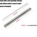 Stainless Steel Kabob Skewers - 13.2Inch Long Barbecue Skewers, Reusable Kebob BBQ Sticks for Shish Meat Shrimp (Set of 20pcs + 1 Tube Storage) (Round Skewers 35CM)