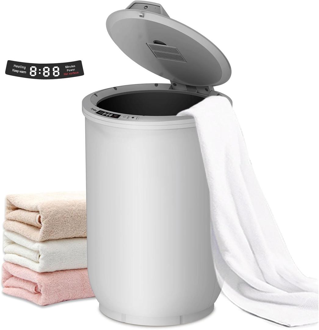Trydow Ultra Large Capacity Towel Warmer, Rapid Heating with Timer, One-Button Digital Display Control, Safety Lock, Gifts for Him & Her, Auto Shut-Off, Fits 2 Large, Blanket, Bathrobe, Gray (Grey)