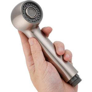 Hibbent Pull Out Sink Sprayer Head Replacement, 2 Function Kitchen Sink Faucet Head, G1/2 or 13/16 Inch Thread Faucet Head Kitchen Tap Sprayer Spout, Brushed Nickel