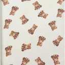 LifeTree Muslin Bassinet Sheets Unisex, Soft Breathable Fitted Baby Bassinet Sheets, 1 Pack for Standard Bassinet for Baby Boys Girls, 70% Viscose from Bamboo + 30% Cotton, Bear Pattern, 32" x 16"