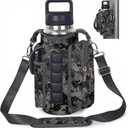 icolor Magnetic Gym Bag Water Bottle Carrier Holder with Phone Pockets & Shoulder Strap,Gym Magnetic Bag 5 Built-in Magnets Gym Accessories Organizer Sling Bottle Bag Pouch Sleeve (Camouflage)