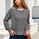 Women's Casual Crew Neck Sweatshirts Casual Loose Pullover Tops Long Sleeve Fall Shirts Fashion Clothes OneSize