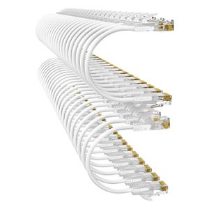 10Gsupxsel Cat6a Patch Cables 0.5ft (48 Pack) Slim, Cat6 Ethernet Patch Cable Pure Copper, Flexible Cat 6 Patch Cable 550MHZ 10G, Space-Saving Cat 6A Network Cables for Patch Panel White