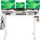 Claiks Standing Desk with Drawers, Stand Up Electric Standing Desk Adjustable Height with Storage Shelf and Splice Board, 48 Inch, White (47.223.6)