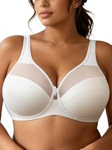 AILIVIN Women's Minimizer Bras for Women Plus Size Underwire Full Figure Womens Bras Minimizer Bras for Large Breasts Lifting Bras for Sagging Breasts White 38H 38 H