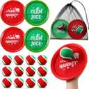 Soulchen 12 Set Christmas Games Include 12 Team Naughty or Nice Paddles 12 Balls and Storage Bag, Xmas Toss and Catch Ball Game, Holiday Christmas Party Stocking Stuffers for Indoor Outdoor Beach Yard