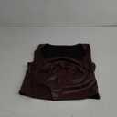 SOLY HUX Women's PU Leather Square Neck Tank Tops Sleeveless Slim Fitted Party Club Crop Top (Large)