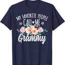My Favorite People Call Me Grammy Floral Birthday Grammy T-Shirt (2X)