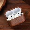 Handmade Natural Wood Case with Wristlet | Full-Body Protective Wood Case for Apple Airpod with Holes for Lanyard (Walnut, Airpod pro 2nd Generation)
