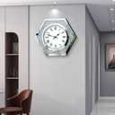 Large Wall Clock for Living Room Decor Crystal Crush Diamond Mirrored Sparkle Twinkle Bling Modern Wall Clock Big Silver Mirror Home Decorative 20 inch Silent Wall Clock for Indoor Decor