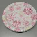 JarThenaAMCS 40Pcs Winter Paper Plates Pink Christmas Snowflake Disposable Plates 9 Inch Party Dinner Plates for Xmas Holiday Party Supplies
