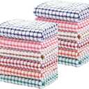 12 Pack Kitchen Dish Towels, Bulk Cotton Kitchen Hand Towels,11 Inch x 16Inch Dish Cloths for Dish Rags for Drying Dishes Clothes and Dish Towels