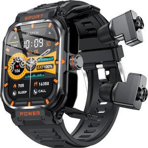 Smart Watch with Headphones,iOS and Android Phones,2 inch Full Touch Screen,Fitness Tracker,Answer/Make Call,Voice Recording,Sleep Monitor,Music Player,for Men and Women
