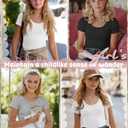 LessonZoo 3 Pack Girls Shirts Scoop Neck Ribbed T Shirts Teens Short Sleeve Slim Fit Summer Tees for Kids Age 5-14(White, Gray, Black,11-12 Years)