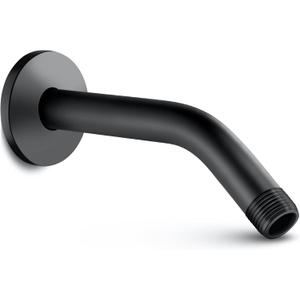 Cobbe Shower Arm with Flange and Teflon Tape, 6-Inches Wall Mounted Shower Pipe Arm Extension for Fixed Shower Head, Matte Black