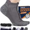 Pembrook Ankle Compression Socks for Women & Men - 4 Pairs | Sports Running Compression Socks | Athletic Ankle Support Socks, XX-Large