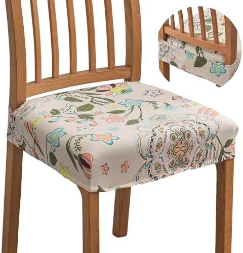 FUANGUI Chair Seat Covers for Dining Room Set of 4, Stretch Jacquard Removable and Washable Chair Covers, Protector Chair Cushion Kitchen Dining Home Slipcovers(4 Pack) FUANGUI Chair Seat Covers for Dining Room Set of 4, Stretch Jacquard Removable and Washable Chair Covers, Protector Chair Cushion Kitchen Dining Home Slipcovers(4 Pack)