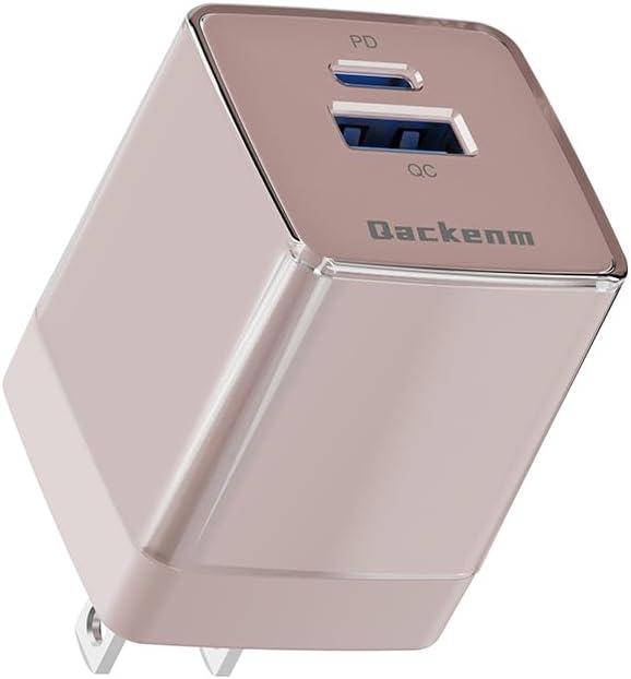 30W USB C Charger Block, 2 Port Fast Charging Block, Foldable GaN USB C Wall Charger, for iPhone 16/15/14/13/12 and Other Series, iPad Pro/Air/Mini, Pixel, Galaxy (Pink)