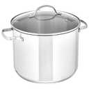 Amazon Basics Stainless Steel Induction Compatible Stock Pot with Glass Lid, Oven Safe, Dishwasher Safe, Sturdy, 8 Quart, Silver