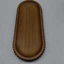 MAONAME Oval Bathroom Vanity Tray, Long Narrow Wood Tray, Rustic Decorative Tray with Beaded, Farmhouse Toilet Tank Trays for Dresser, 12" x 4.7"