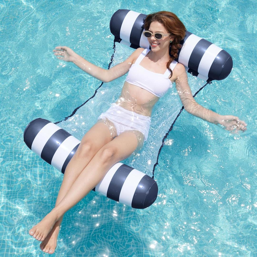 SLOOSH Hammock Pool Floats Adults, 4-in-1 Multi-Purpose Inflatable Pool Floaties PVC Water Hammock Lounge Floaties, 48 inches x 31.5"