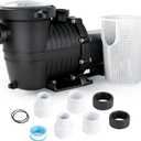 LANCHEZ In/Above Ground Pool Pump, Self Primming (Dual Speed, 2 HP, 6600 GPH, 230V, 1.5" & 2" NPT Adapter, Strainer Basket)