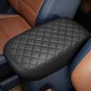 JOYTUTUS Center Console Cover Compatible with Ford Maverick 2022-2025 2026 Leather Armrest Cover Center Console Cushion Ford Maverick Accessories (Black)