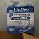 LivDry High Absorbency Pad Insert for Incontinence Briefs and Adult Diapers, Women and Men, Hyper 2400 (18 Count)
