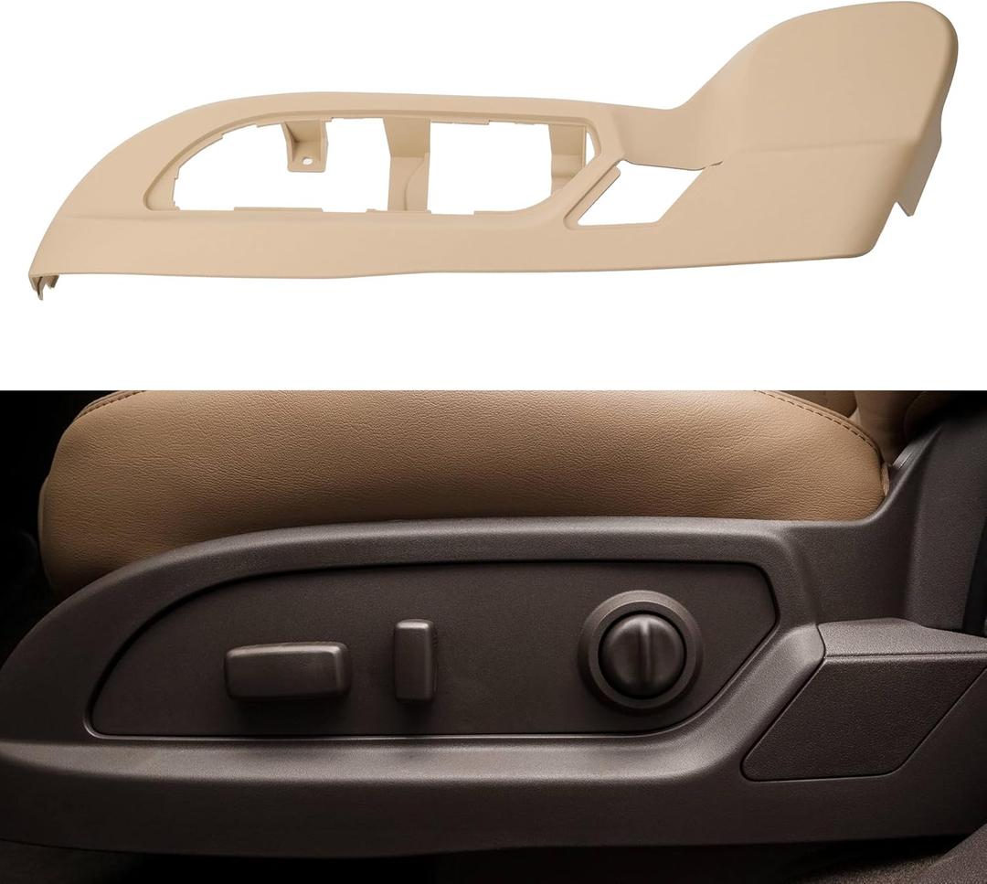 Dasbecan Tan Driver Seat Side Track Cover Compatible with 2009-2017 GMC Acadia Chevrolet Traverse Buick Enclave Replace# 25941790
