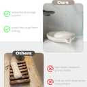 Soap Dish with Drain, Ceramic Soap Holder Self Draining Bar Soap Saver with Waterfall Design for Shower Bathroom Kitchen Sink Bathtub, Beige White