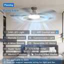 Passky 52 Inch Brown Low Profile Ceiling Fans with Lights and Remote | Flush mount, 3-color dimmable light, quiet reversible DC motor, easy install, memory, APP, bedroom, covered outdoor areas