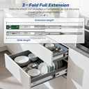 6 Pairs Soft Close Drawer Slides 22 Inch, Full Extension Heavy Duty Ball Bearing Cabinet Rails, Quiet Silent Side Mount Drawer Glides for Kitchen,Office,Tool Box,Dresser, 100 LB Capacity