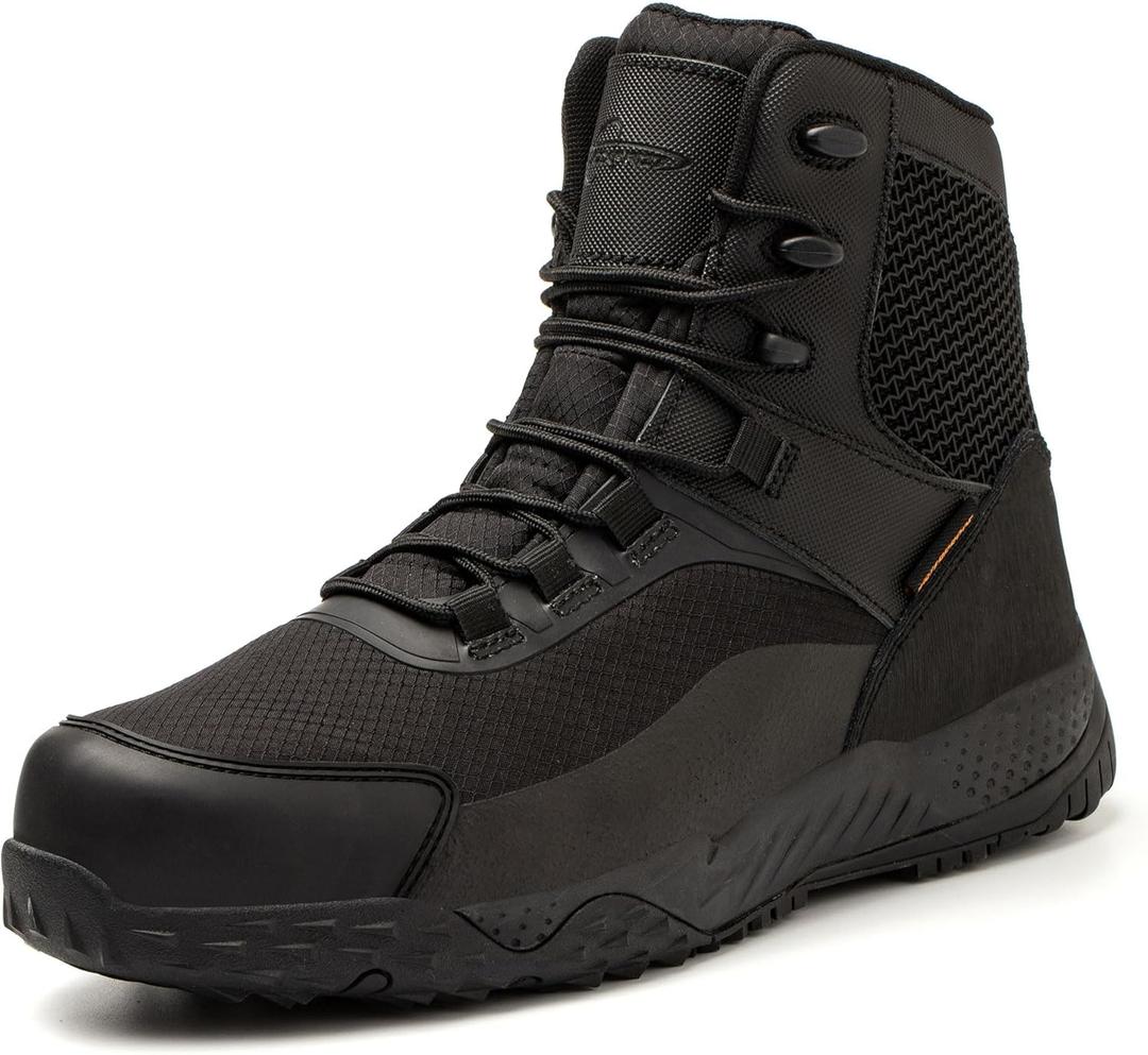 Men's Military Tactical Boots, 6" Waterproof Lightweight Combat Boots, Comfortable Non-slip Outdoor Desert Work Shoes (9, Black)
