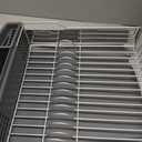 KitchenAid Large Capacity Full Size Rust Resistant Dish Rack with Angled Drain Board and Removable Flatware Caddy, Light Grey