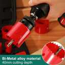 Bi-Metal Hole Saw Kit, HYCHIKA 17 Pcs High Speed Steel 3/4" to 2-1/2" Hole Saw Set in Case with Mandrels, Hole Saw Bit for Metal, Drilling PVC Board,and Plastic Plate