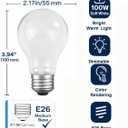 60 Watt Incandescent Light Bulbs, A19 Frosted Rough Service Light Bulb, E26 Medium Base, Soft White 2700K, Dimmable, 110-130V (4 Pack)