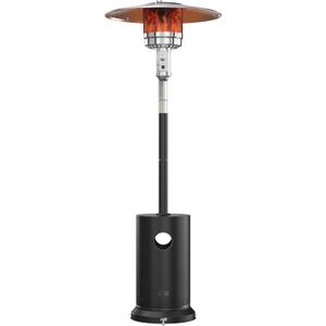 EAST OAK 55,000 BTU Propane Patio Heater with Round Table & Stainless Steel Burner, Outdoor Heater with Wheels, Ideal For Large Patios, Gardens, Outdoor Events, Commercial Use, Black