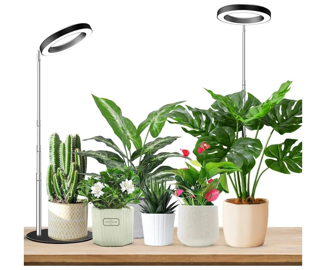 Grow Lights for Indoor Plants Full Spectrum, 80 LEDs Plant Light for Indoor Plants, Height Adjustable 6.3in Desktop Growing Lamp with Auto Timer 6/12/16Hrs, 3 Optional Spectrums,5 Brightness