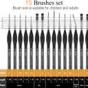 PANDAFLY Detail Paint Brushes Set, 15pcs Miniature Brushes for Fine Detailing & Art Painting - Acrylic, Oil, Watercolors & Paint by Number, Models, Face, Nail, Craft