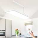 STERREN Modern LED Pendant Light, Chandelier Rectangle Panel Light, Dimmable Kitchen Island Lighting Fixture 3000K-5000K Hanging Light for Dining Room Kitchen Island Office Bar