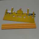 Ramadan Decorations for Home Ramadan Mubarak Metal Table Centerpiece Eid Table Sign Muslim Golden Palace Mosque Tabletop Indoor Islamic Party Gift Tiered Tray Office Desk Shelf Mantel Black Letters (Large)