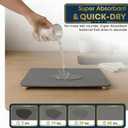 Stone Drying Mat for Kitchen Counter with 5 Wooden Feet, 20"×16, Dark Gray