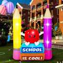HZGDEJTG 8ft Back to School Season Outdoor Inflatable Decorations, Inflatable Pencil Book Decorations, Built-in LED Lights, Suitable for Patio, Garden, Outdoor, Lawn, Decorative Inflatable Toys