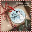Funny Snowman Christmas Ornament 2025  Let Snow Ornament, Holiday Tree Decoration, Funny Humorous Winter Gift - Xmas Hanging Decor, Secret Santa Present, Snowman Gift Ideas for Family