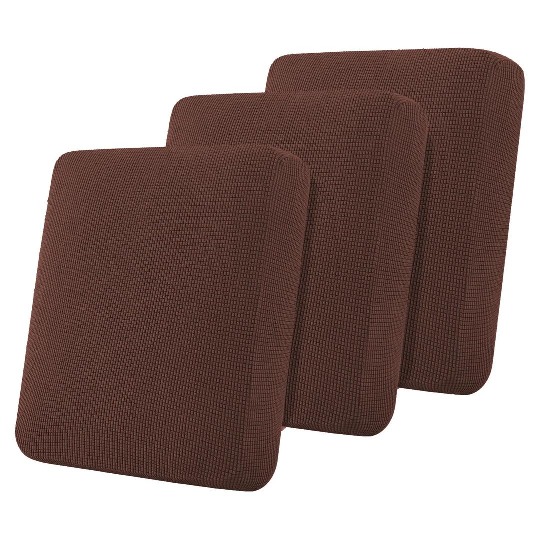 Flamingo P Super Stretch Couch Cushion Covers 3 Piece Set Sofa Seat Slipcovers with Elastic Bottom, Machine Washable Furniture Protector for Pets & Kids (3 Seat Cushion Cover, Burnt Brick)