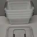 Citylife 4 Packs 6 QT Plastic Storage Bins with Latching Lids Stackable Storage Containers for Organizing Clear Storage Box for Garage, Closet, Kitchen